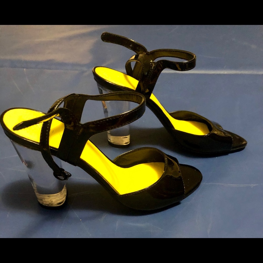Nine West Black patent strappy sandals